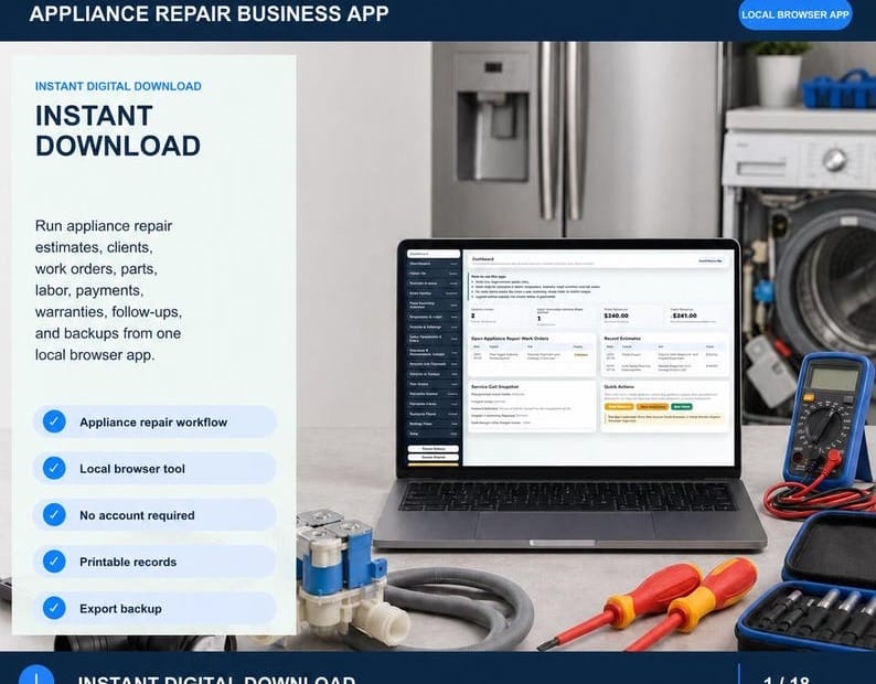 Appliance Repair Business App — Browser-Based (image for) Appliance Repair Business App — Browser-Based
