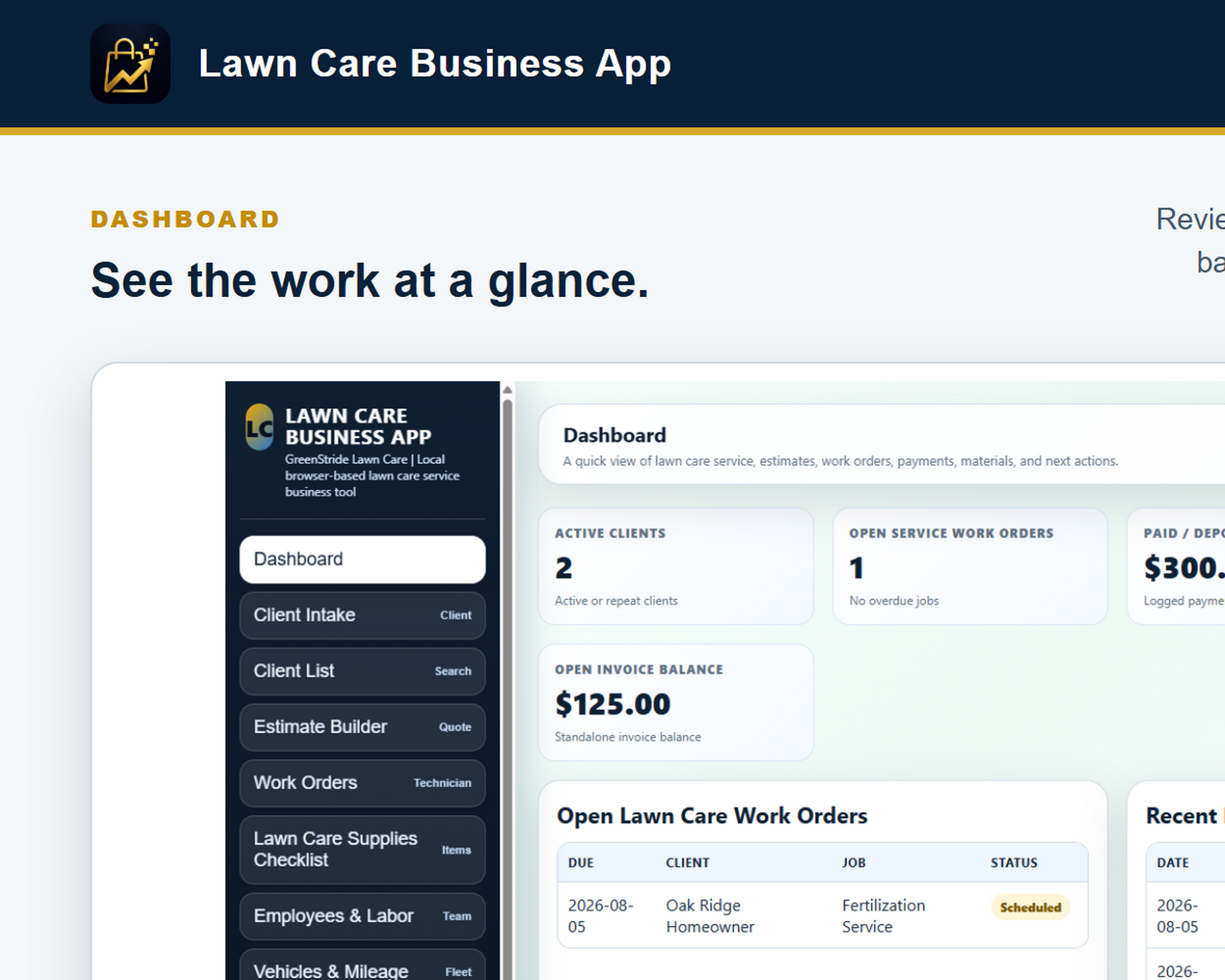 (image for) Lawn Care Business App