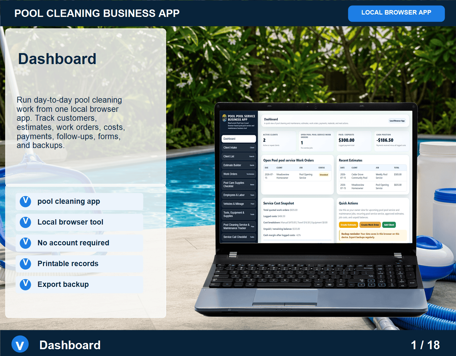 Pool Cleaning Business App — Browser-Based (image for) Pool Cleaning Business App — Browser-Based