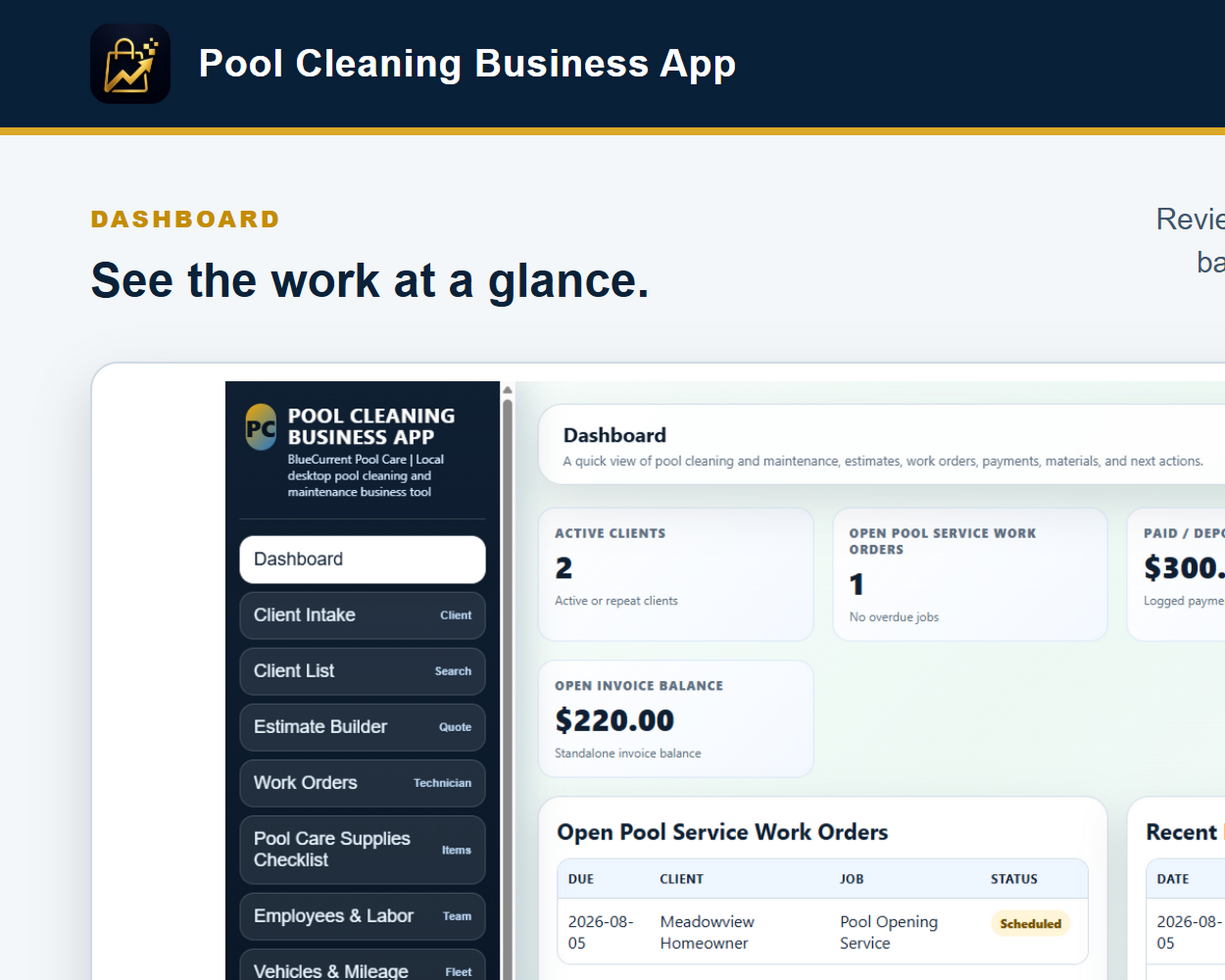 Pool Cleaning Business App (image for) Pool Cleaning Business App