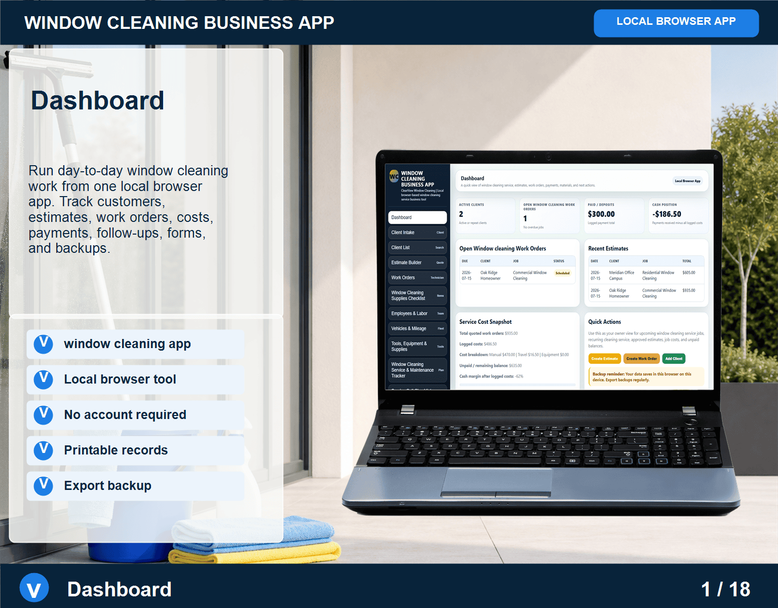 (image for) Window Cleaning Estimate App — Browser-Based
